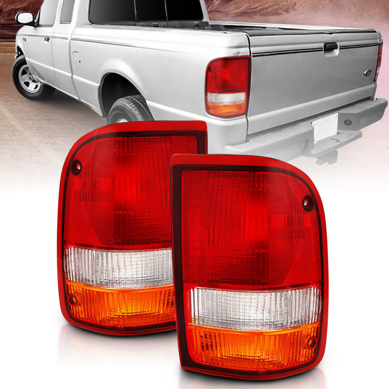 ANZO 1993-1997 Ford Ranger Tail Light Red/Cear (OE)-SR1 Performance