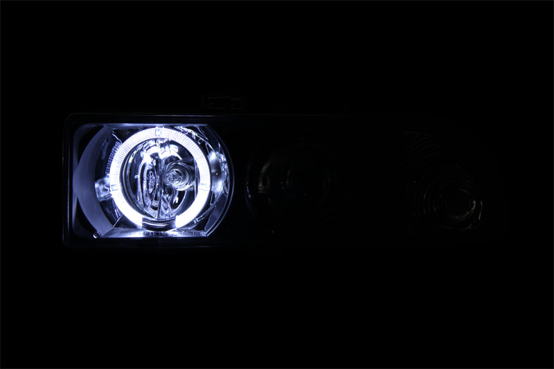 ANZO 1998-2005 Chevrolet S-10 Projector Headlights w/ Halo Black-SR1 Performance