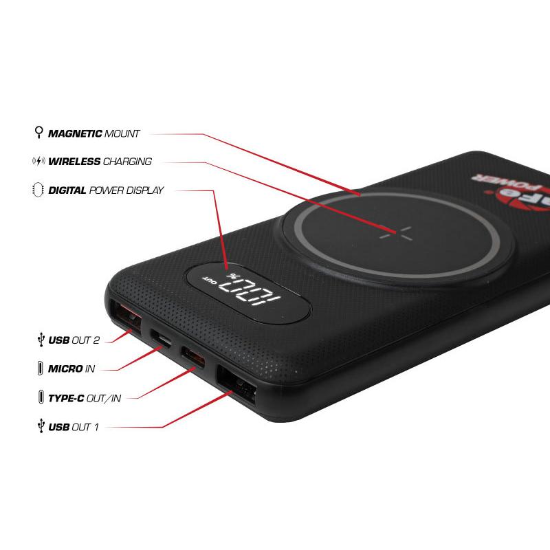 aFe Wireless 10,000 MAH Power Bank w/Digital Display-SR1 Performance