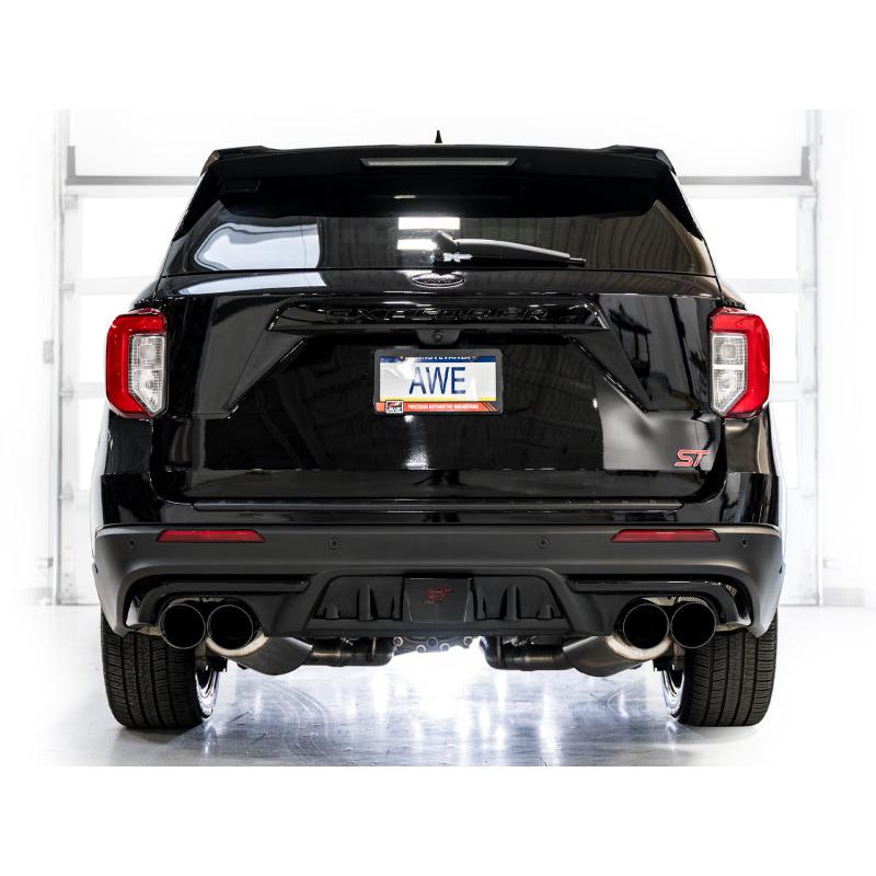 AWE Tuning 2020+ Ford Explorer ST Touring Edition Exhaust w/ Diamond Black Tips-SR1 Performance