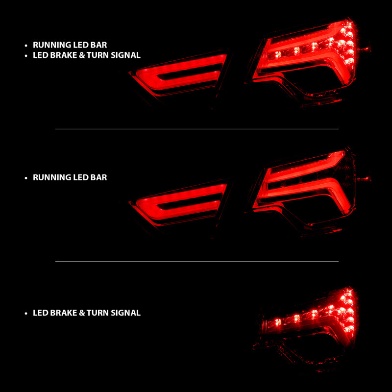 ANZO 14-18 Chevrolet Impala LED Taillights Red/Clear-SR1 Performance