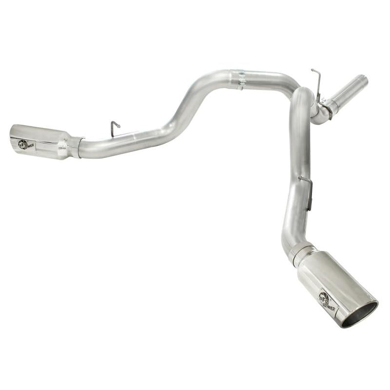 aFe MACHForce XP Exhaust Aluminized Dual Split DPF Back 11-15 GM Diesel Truck V8-6.6L (td) (pol tip)-SR1 Performance