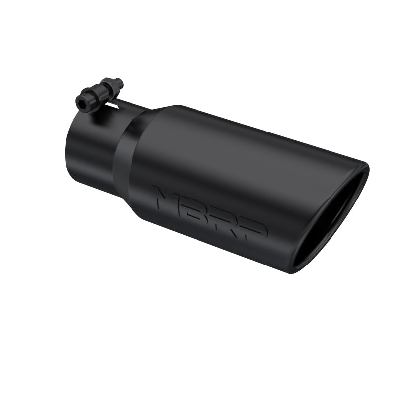MBRP Universal Tip 4in OD 3in Inlet 10in Length Angled Rolled End Black-SR1 Performance