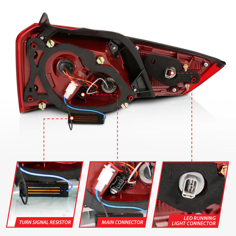 ANZO 14-18 Chevrolet Impala LED Taillights Red/Clear-SR1 Performance