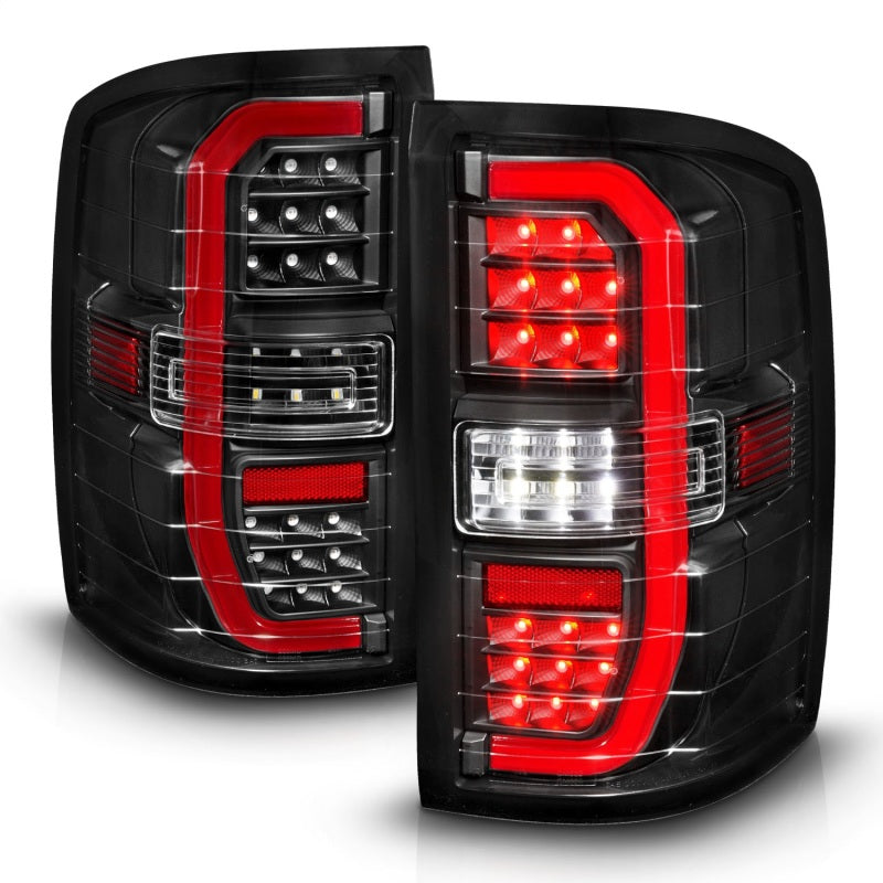 ANZO 14-18 GMC Sierra 1500 Full LED Taillights Black Housing Clear Lens (w/C Light Bars)-SR1 Performance