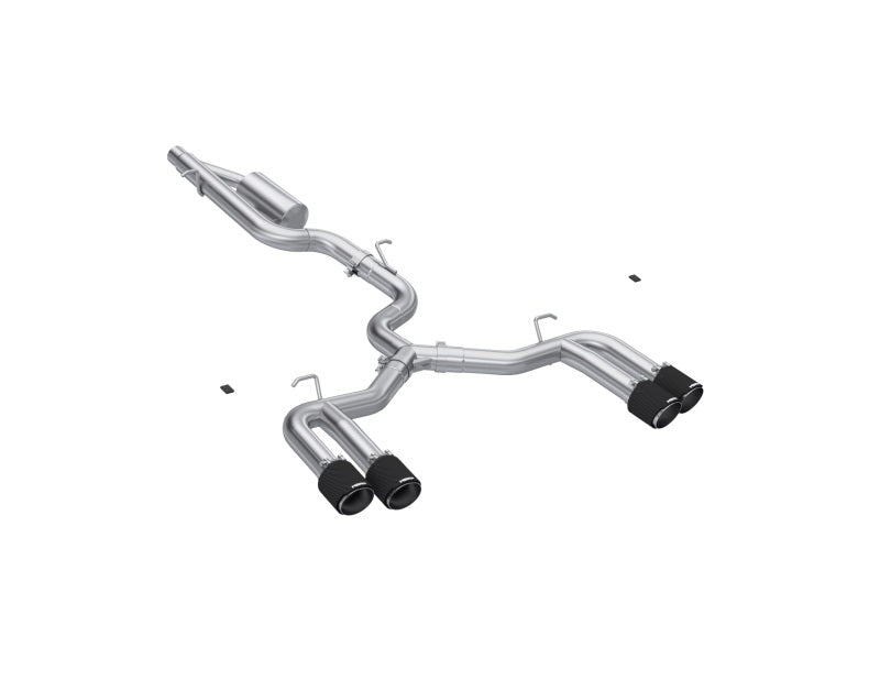 MBRP 22-24 Audi S3 2.0L Armor Pro T304 SS 3in Cat-Back Quad Split Rear Exhaust w/ Carbon Fiber Tips-SR1 Performance