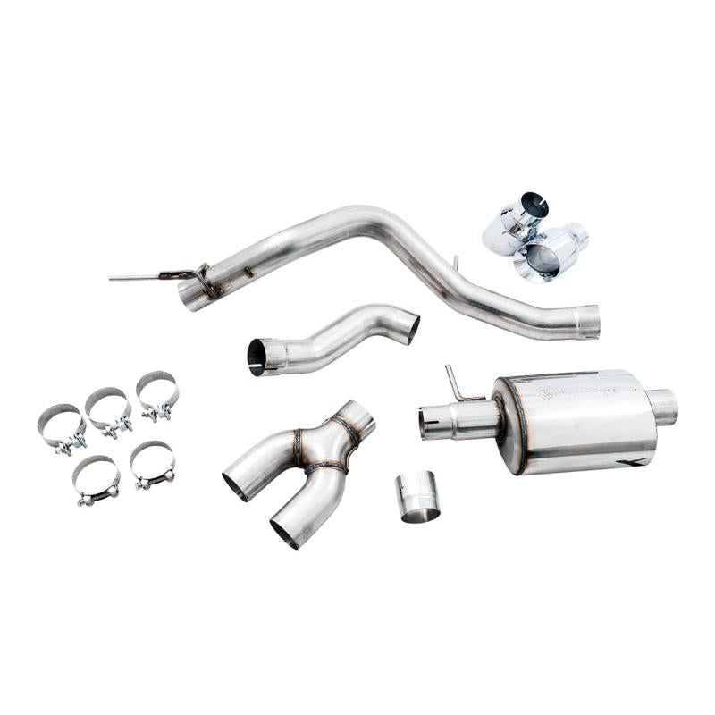 AWE Tuning 2019+ Ford Ranger 0FG Performance Exhaust System w/Chrome Silver Tips & Bash Guard-SR1 Performance