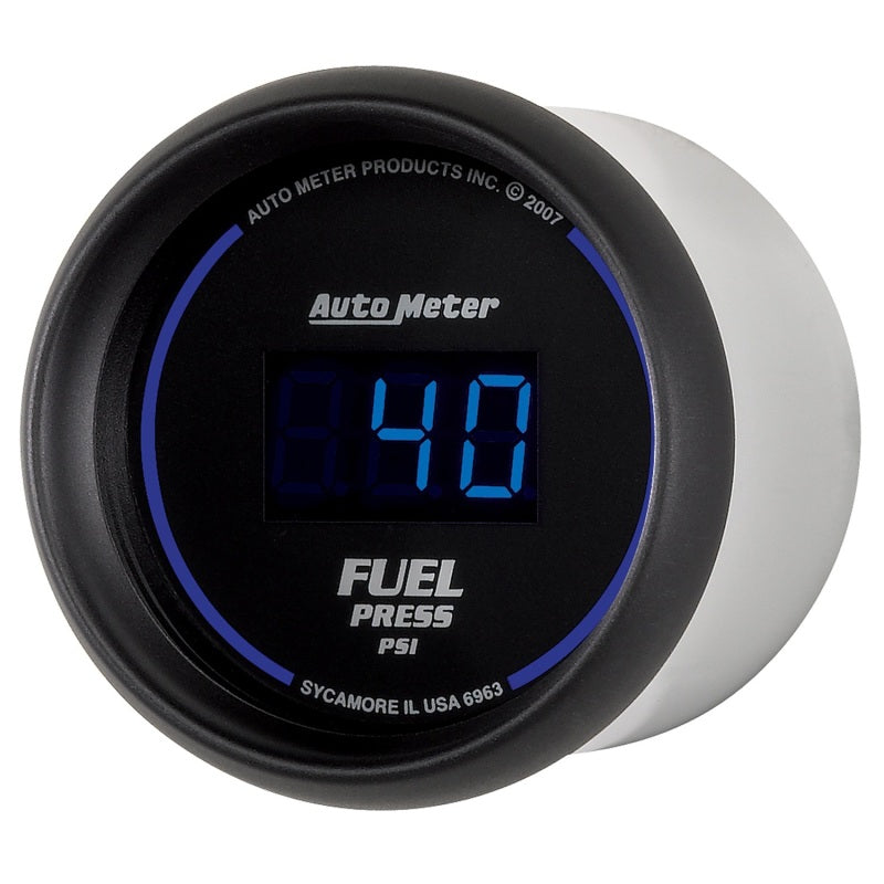 Autometer 52.4mm 1-100 PSI Black Digital Fuel Pressure Gauge-SR1 Performance