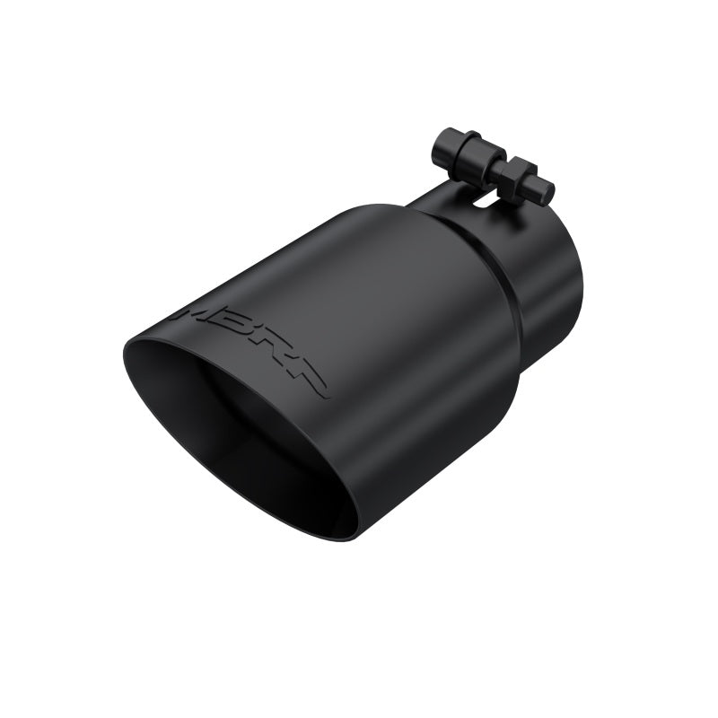 MBRP Tip 3in Round x 4in Inlet OD Dual Walled Angled Black Tip - Fits all 3in Exhausts-SR1 Performance