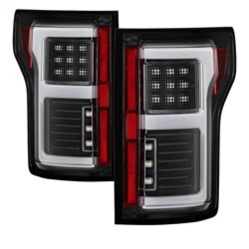 Spyder 15-18 Ford F-150 Light Bar LED Tail Lights (w/Blind Spot) - Black (ALT-YD-FF15015BS-LBLED-BK)-SR1 Performance