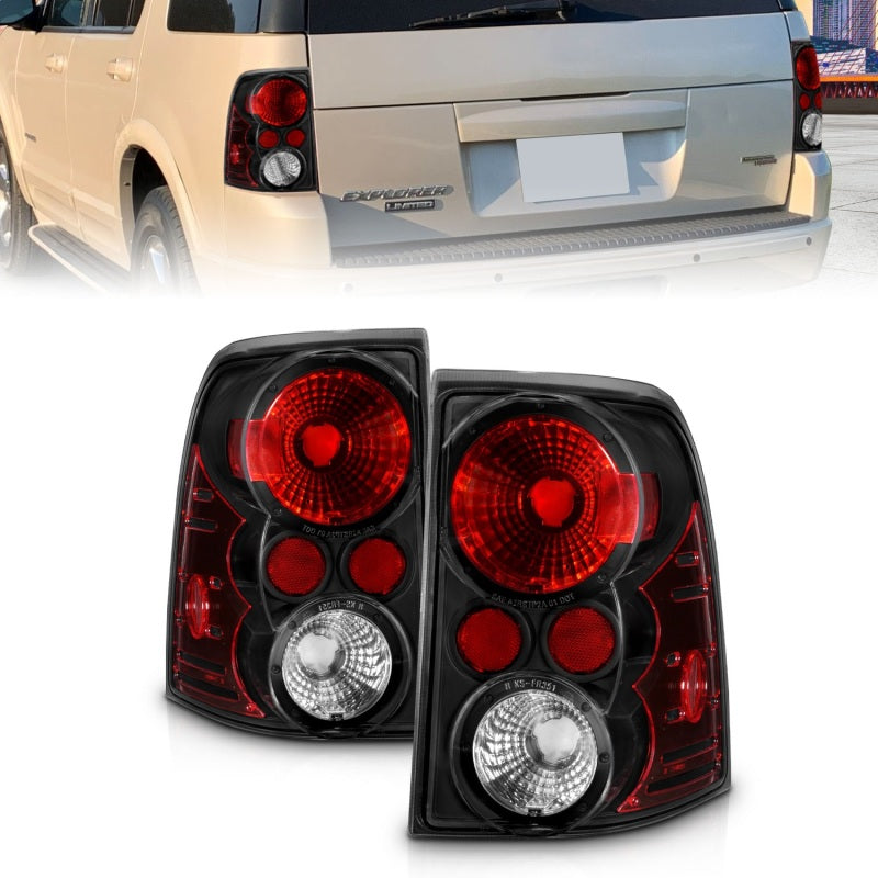 ANZO 2002-2005 Ford Explorer Taillights Black-SR1 Performance