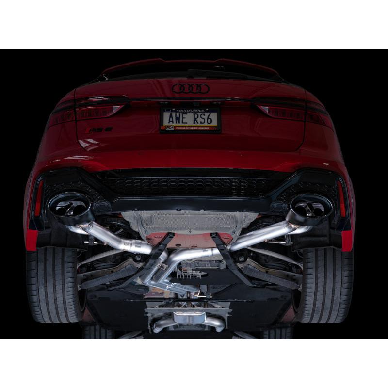 AWE Tuning 21-23 Audi C8 RS6/RS7 SwitchPath Cat-back Exhaust - Diamond Black Tips-SR1 Performance