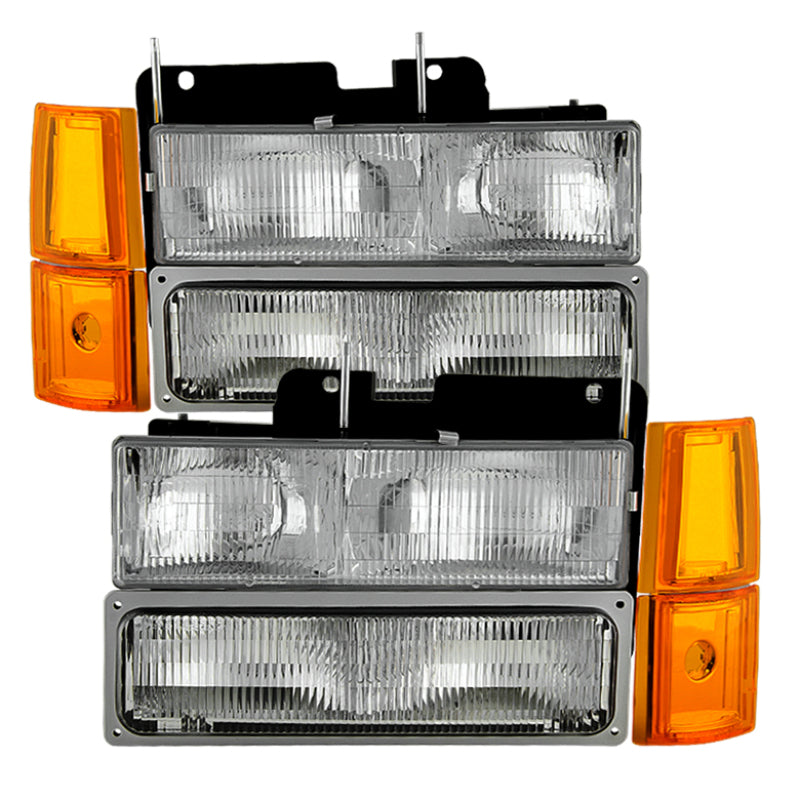 Xtune GMC Yukon 94-99 Headlights w/ Corner & Parking Lights 8pcs Sets - OEM HD-JH-GCK94-OE-C-SET-SR1 Performance