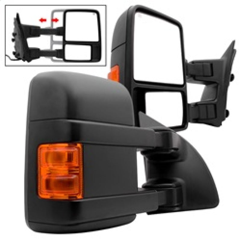 Xtune Pair G2 Ford Superduty 99-07 Heated Amber Signal Telescoping Mirrors MIR-FDSD99S-G2-PW-AM-SET-SR1 Performance