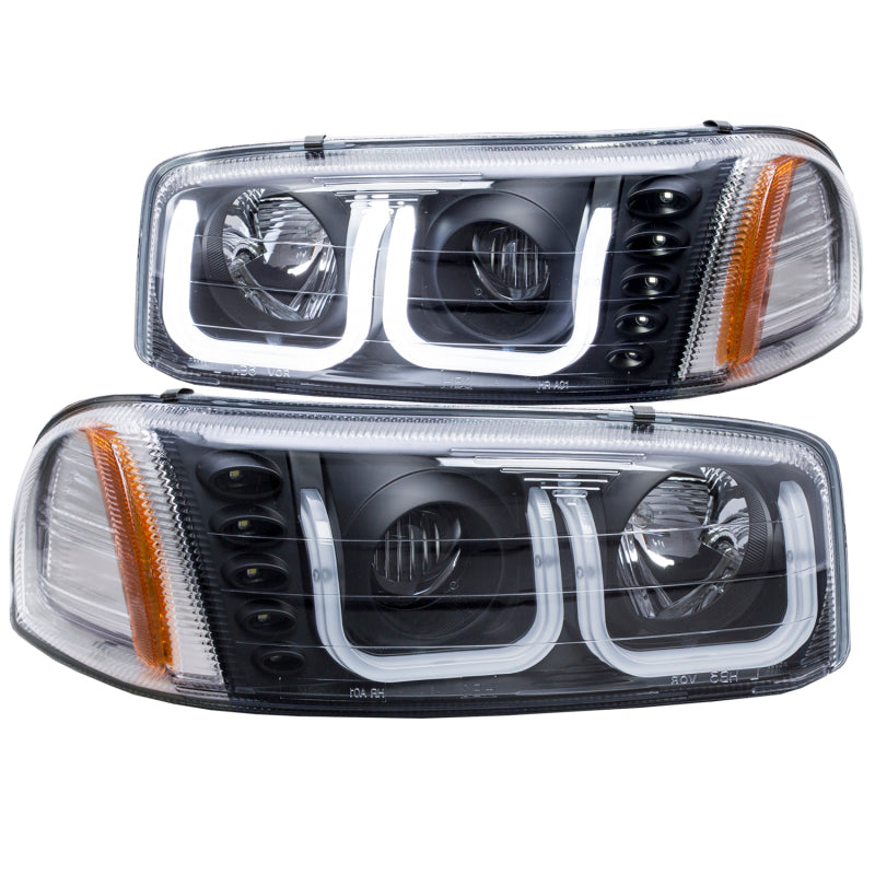 ANZO 1999-2006 Gmc Sierra 1500 Projector Headlights w/ U-Bar Black-SR1 Performance