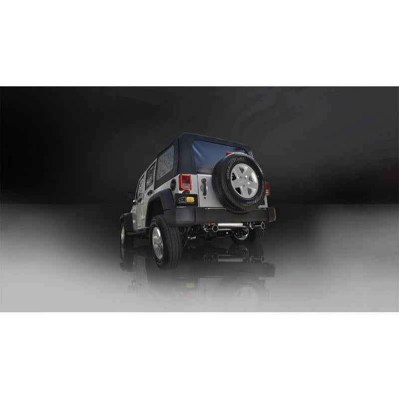 Corsa 2007-2011 Jeep Wrangler 3.8L/12-14 Wrangler 3.6L Polished Sport Axle-Back Exhaust-SR1 Performance