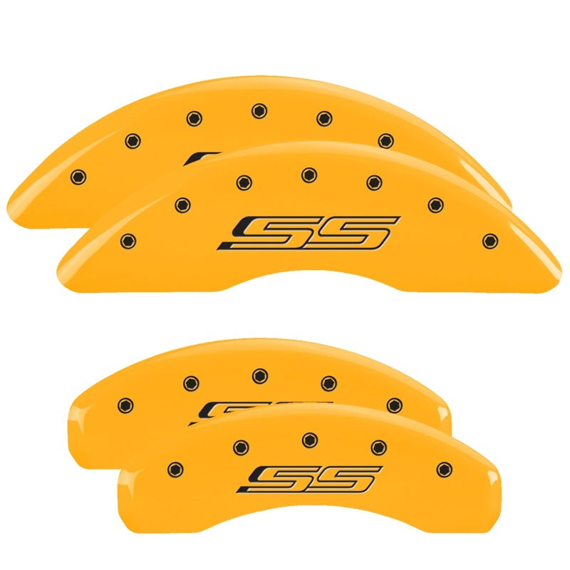 MGP 4 Caliper Covers Engraved Front & Rear Gen 5/SS Yellow finish black-SR1 Performance
