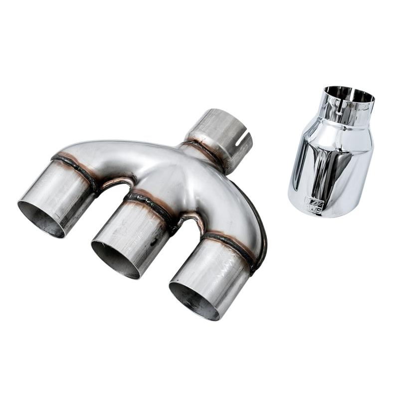 AWE Tuning 17-20 Honda Civic Si 1.5L Turbo Dual-to-Triple Tip Conversion Kit - Chrome Silver Tip-SR1 Performance
