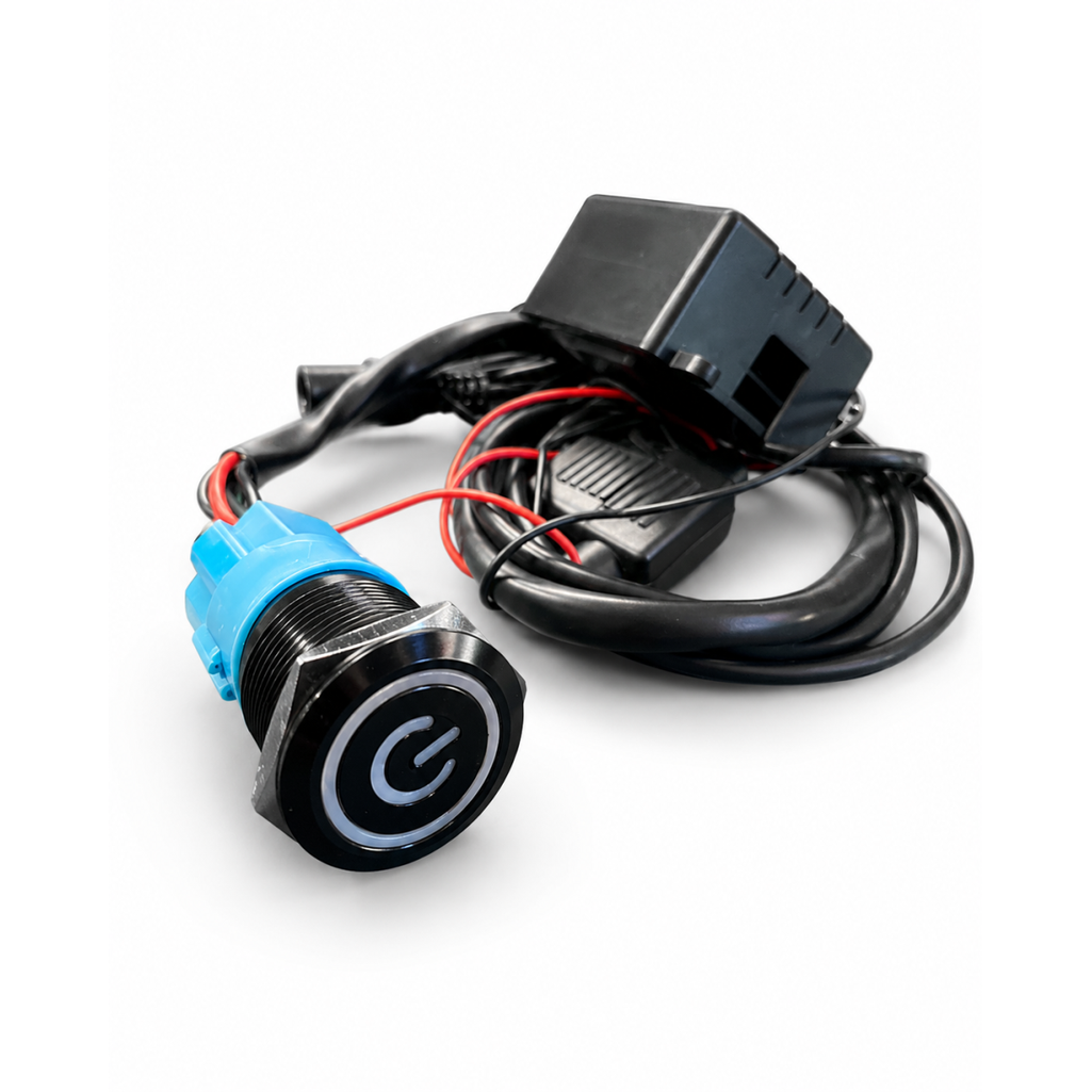 Granatelli Motor Sports Billet Illuminated Exhaust Cutout Push Button- "BLACK" - 303512BLK