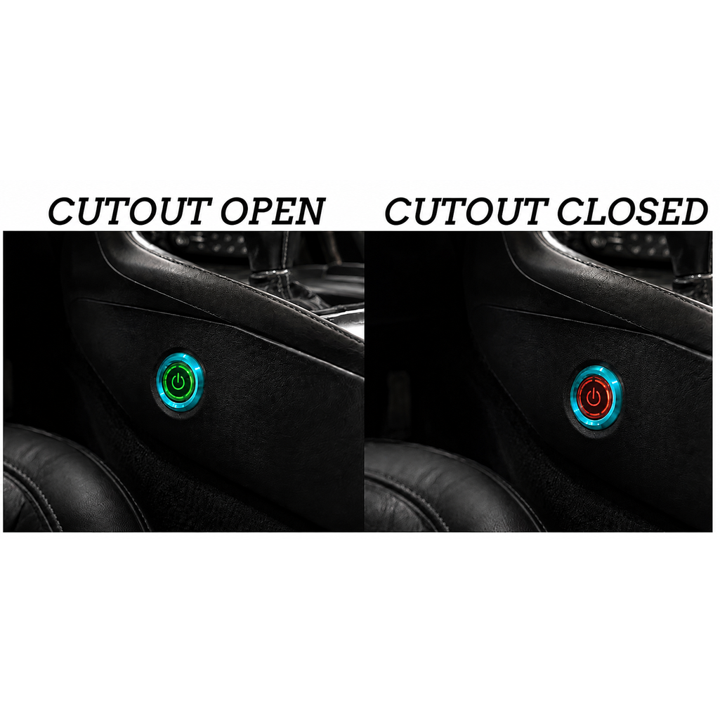 Precision-machined high-quality billet aluminum striking blue finish switch delivers