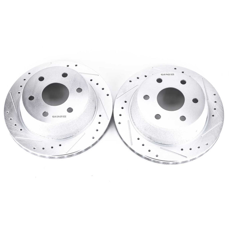 Power Stop 02-06 Cadillac Escalade Rear Evolution Drilled & Slotted Rotors - Pair-SR1 Performance