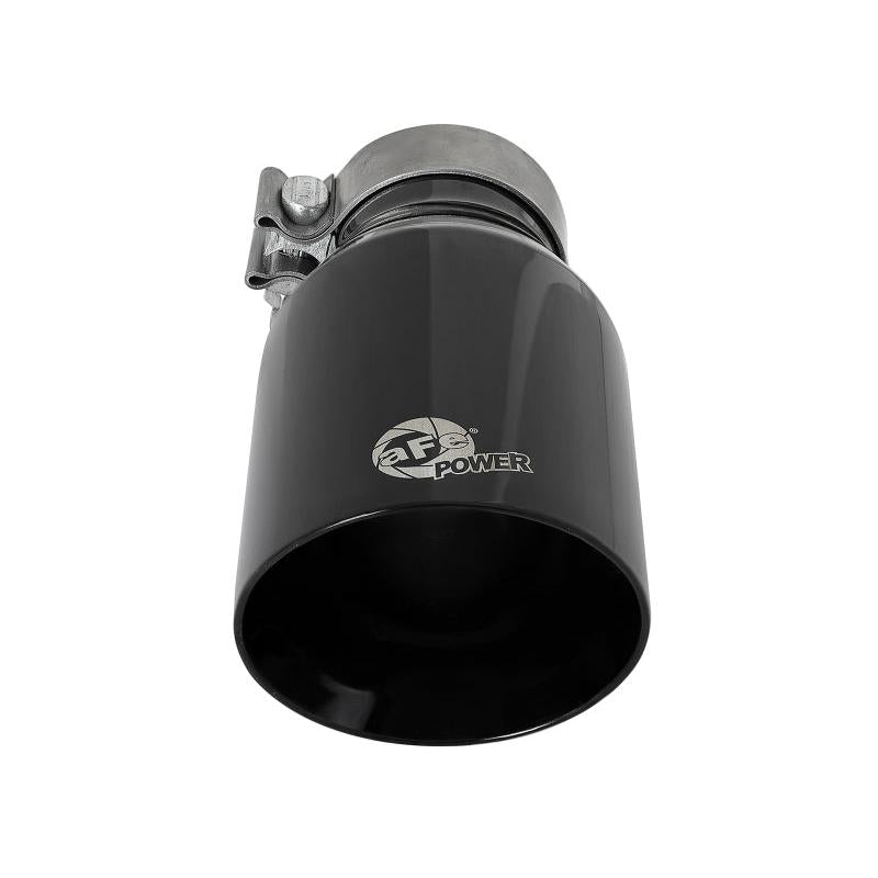 aFe MACH Force-Xp Univ 304 SS Double-Wall Clamp-On Exhaust Tip - Black - 3in Inlet - 4.5in Outlet-SR1 Performance