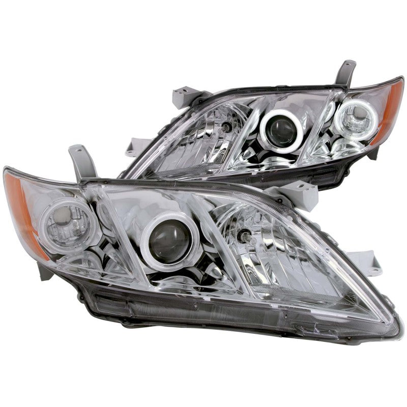 ANZO 2007-2009 Toyota Camry Projector Headlights w/ Halo Chrome-SR1 Performance