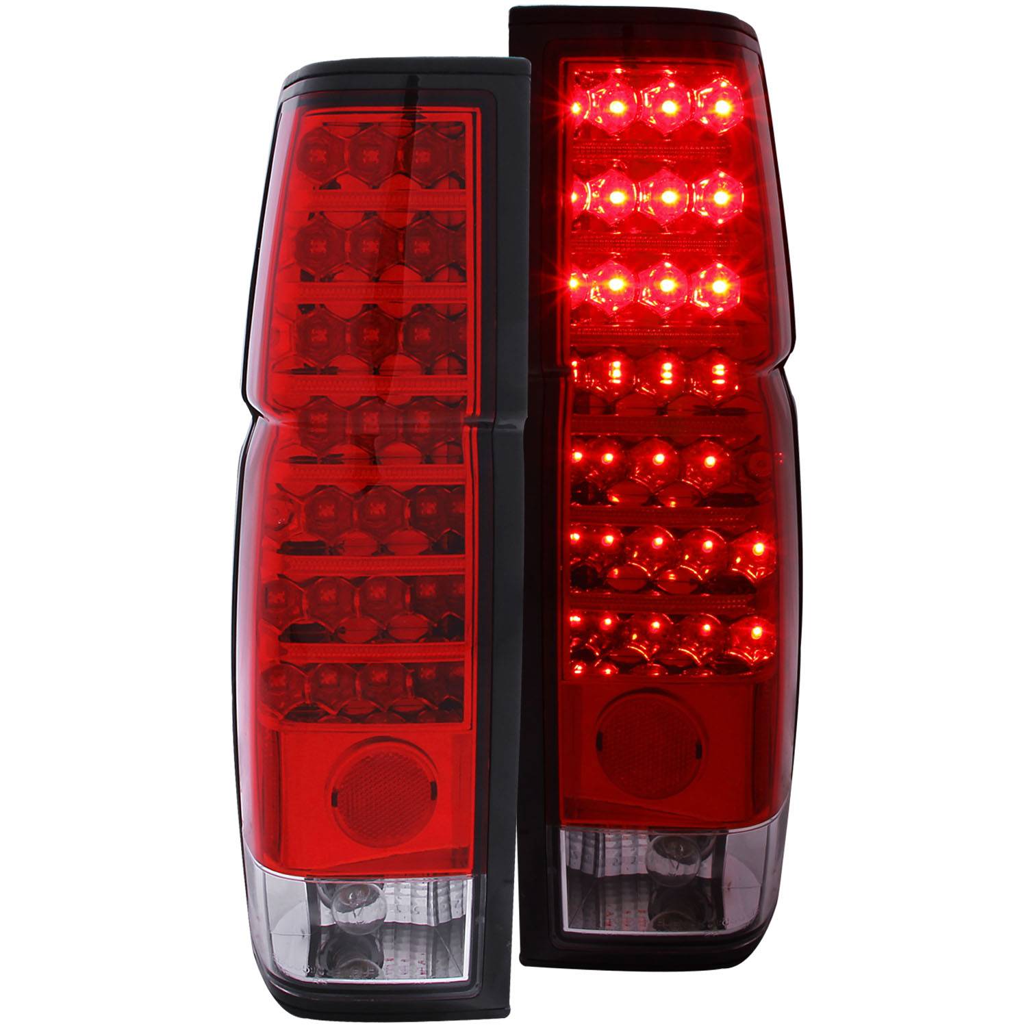 NISSAN HARDBODY 86-97 LED TAIL LIGHTS CHROME RED/CLEAR LENS