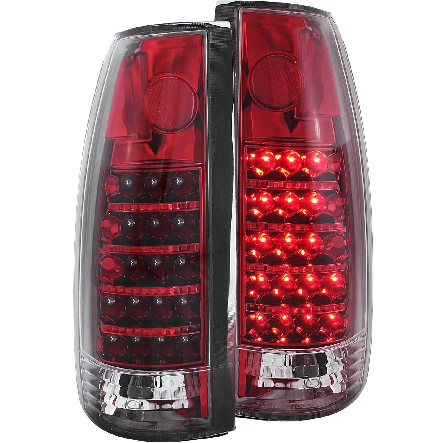 CHEVY/GMC C/K1500/2500 88-98 / C/K3500 88-00 / SUBURBAN 92-99 / BLAZER (FULL-SIZE) 92-94 / TAHOE 95-99 / YUKON 92-99 LED TAIL LIGHTS RED HOUSING CLEAR LENS G2