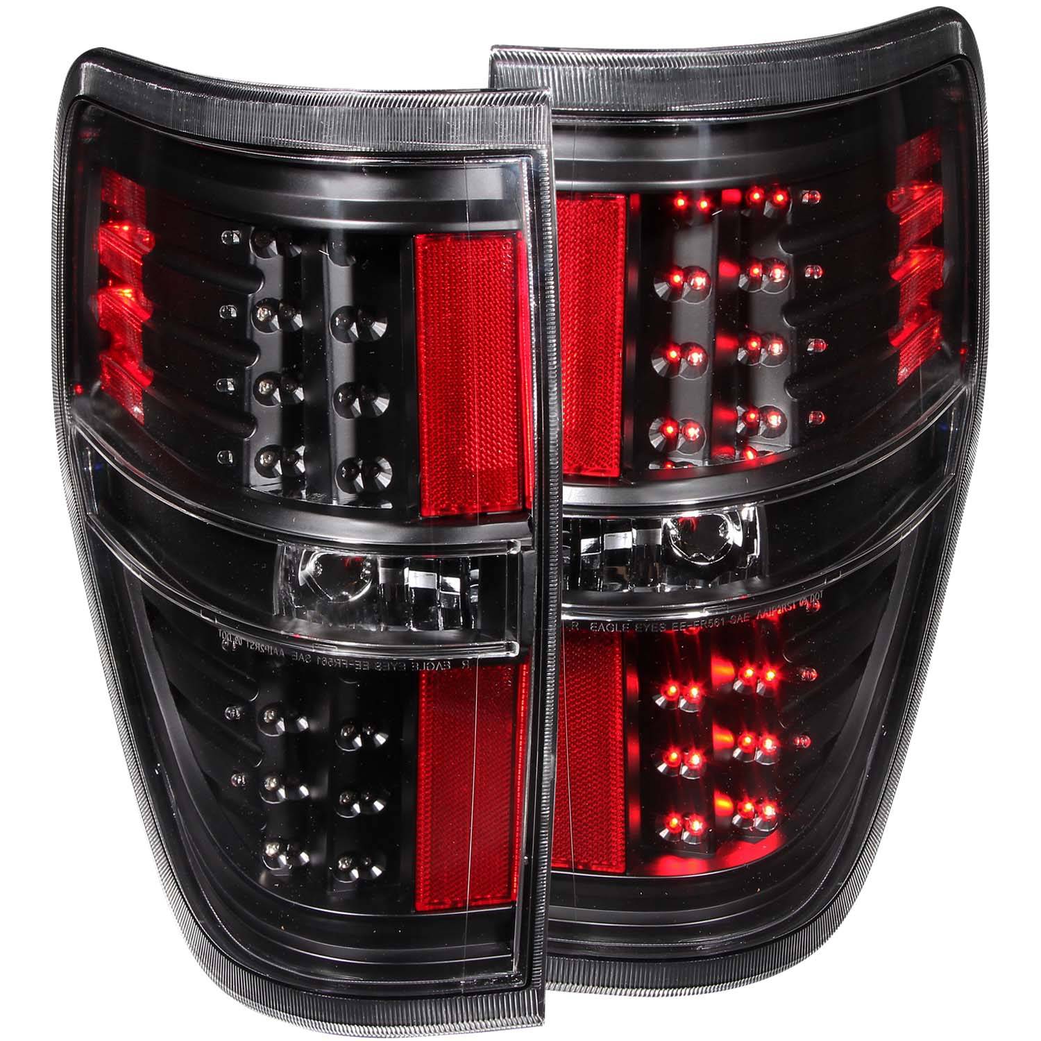 FORD F-150 09-14 LED TAIL LIGHTS BLACK