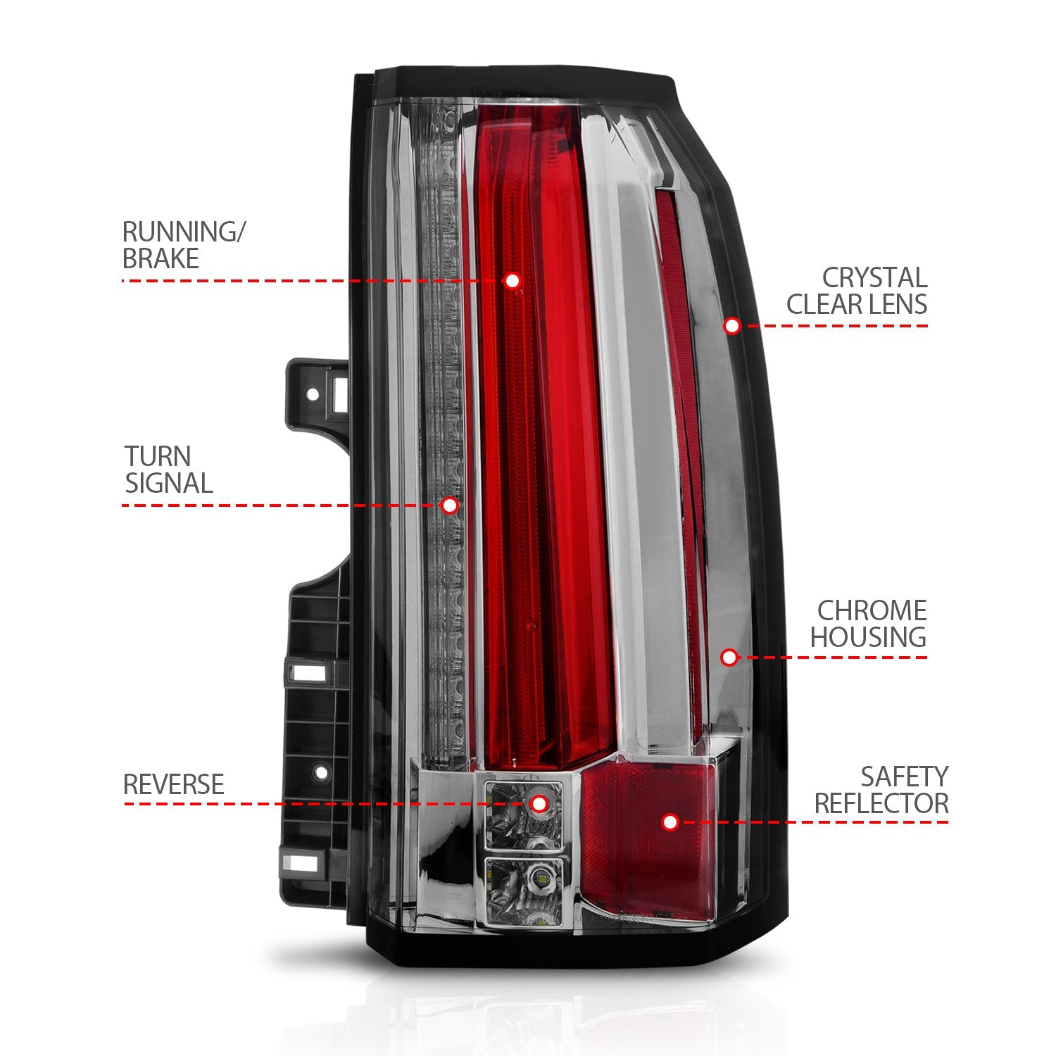 GMC YUKON / XL / DENALI 15-20 LED TAIL LIGHTS CHROME