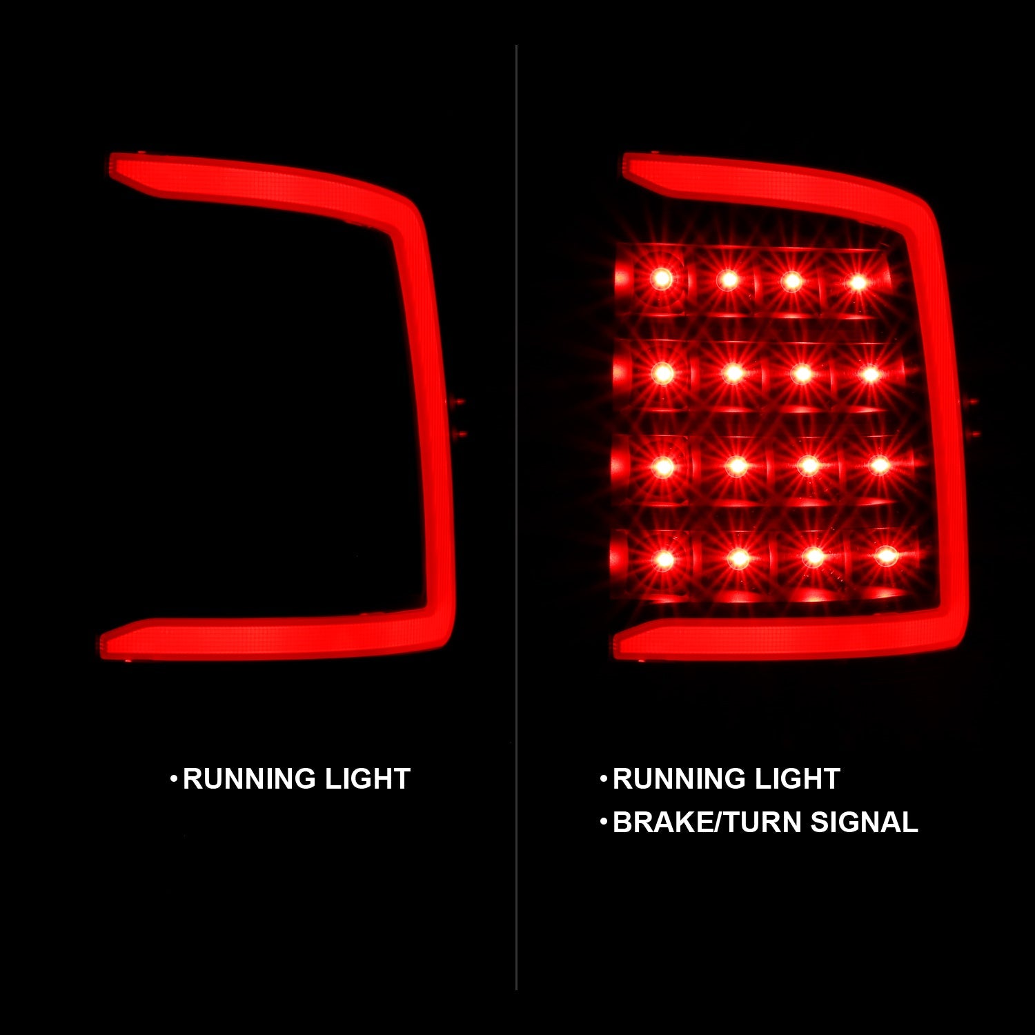 DODGE RAM 1500 09-18 / 2500 3500 10-18 LED C BAR TAIL LIGHTS BLACK SMOKE LENS (NOT FOR OE LED TAIL LIGHT MODELS)
