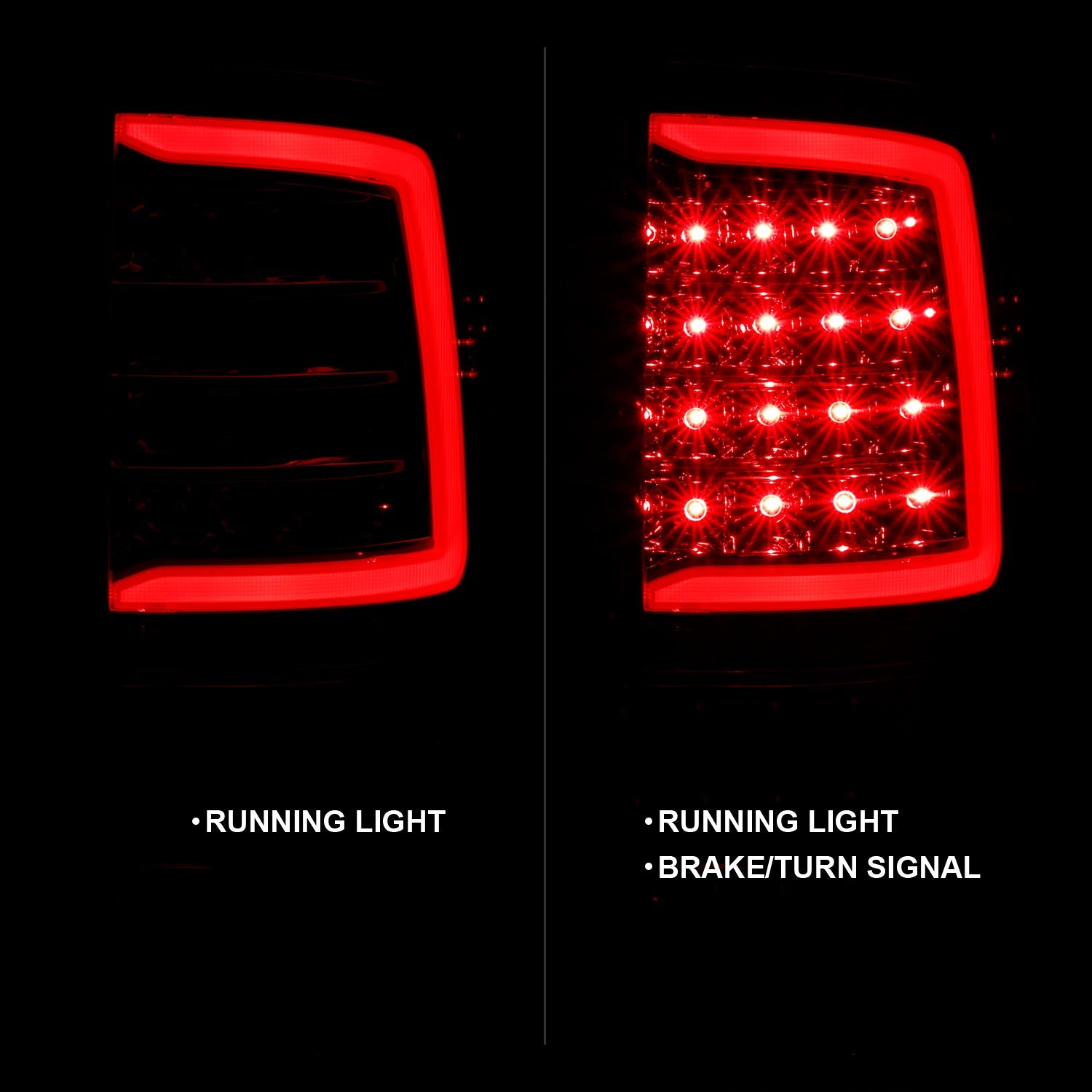 DODGE RAM 1500 09-18 / 2500 3500 10-18 LED C BAR TAIL LIGHTS CHROME (NOT FOR OE LED TAIL LIGHT MODELS)