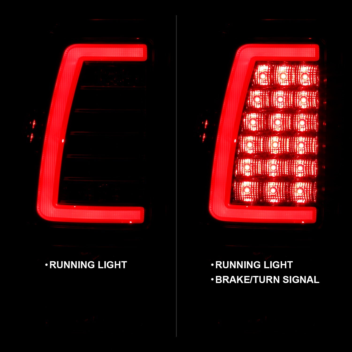 CHEVY SILVERADO 03-06 1500/2500/3500 / 07 SILVERADO CLASSIC LED C BAR STYLE TAIL LIGHTS CHROME RED LENS (SINGLE REAR WHEEL)