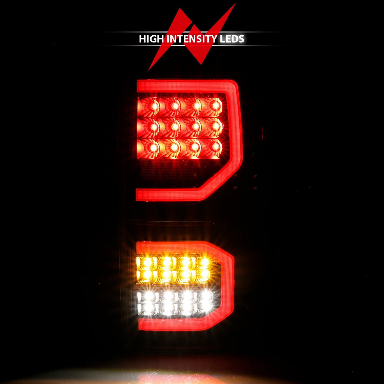 TOYOTA TUNDRA 07-13 LED TAIL LIGHTS PLANK STYLE BLACK CLEAR LENS