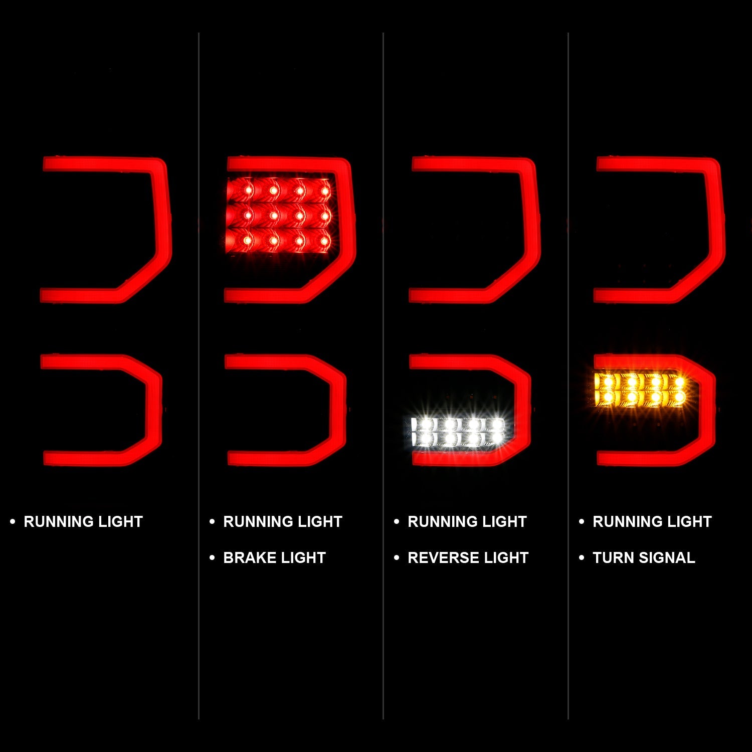 TOYOTA TUNDRA 07-13 LED TAIL LIGHTS PLANK STYLE BLACK SMOKE LENS