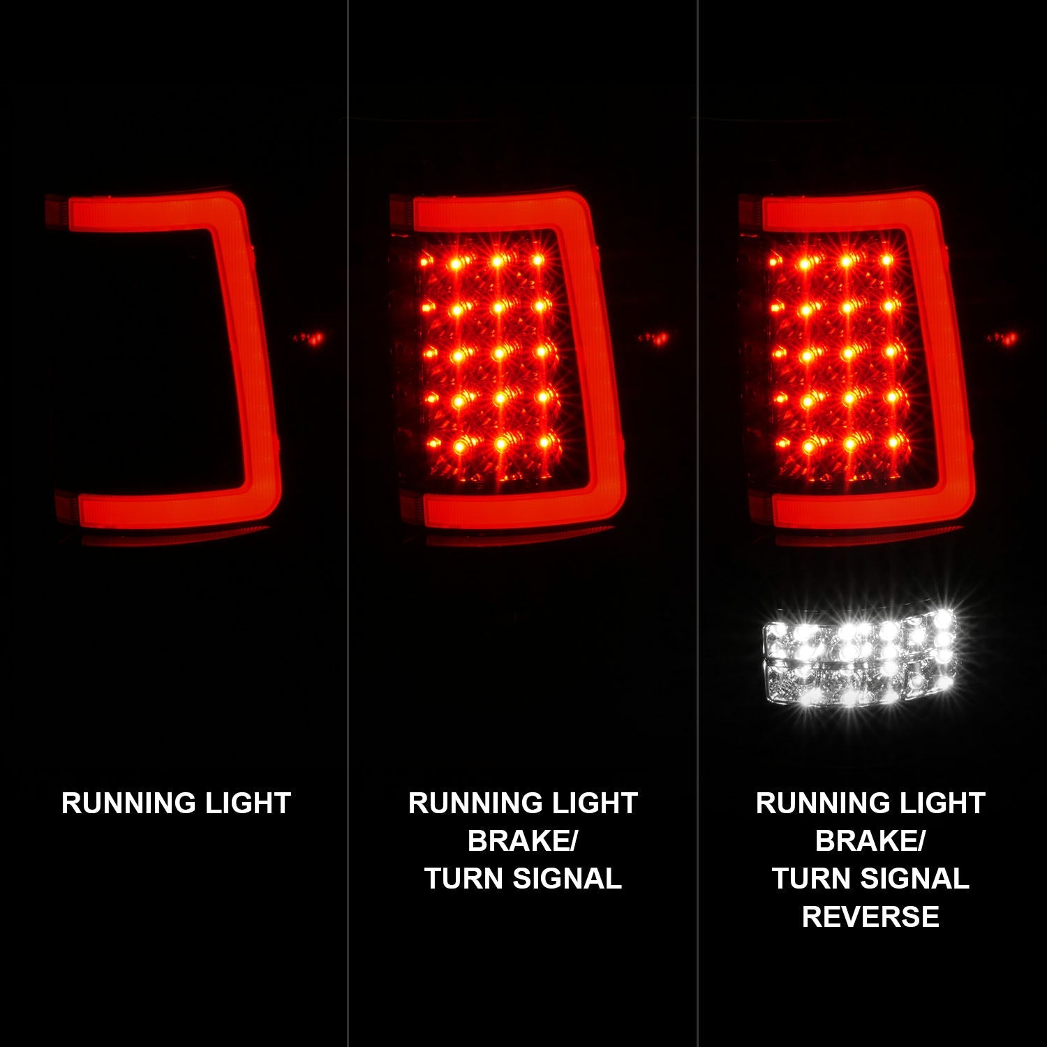 FORD F-150 04-08 FULL LED C BAR TAIL LIGHTS BLACK