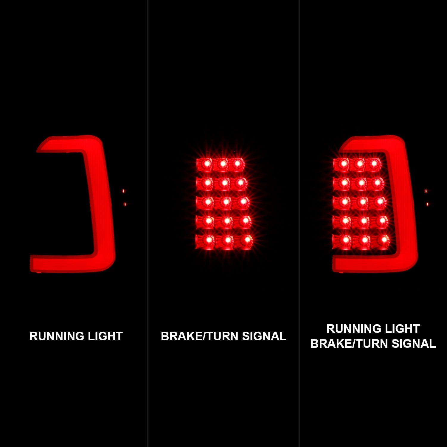 DODGE DAKOTA 97-04 LED BAR STYLE TAIL LIGHTS BLACK