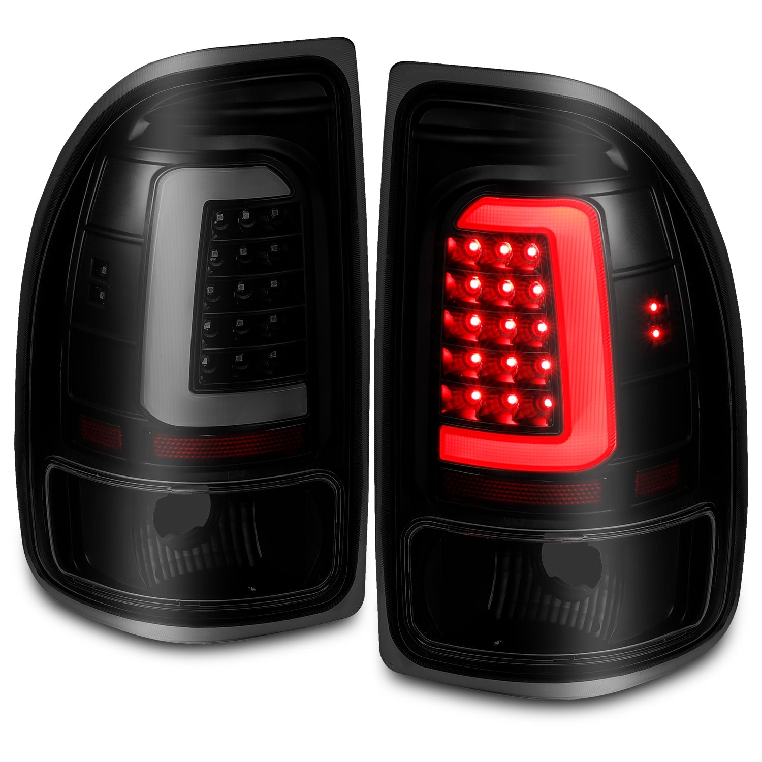 DODGE DAKOTA 97-04 LED BAR STYLE TAIL LIGHTS BLACK SMOKE LENS