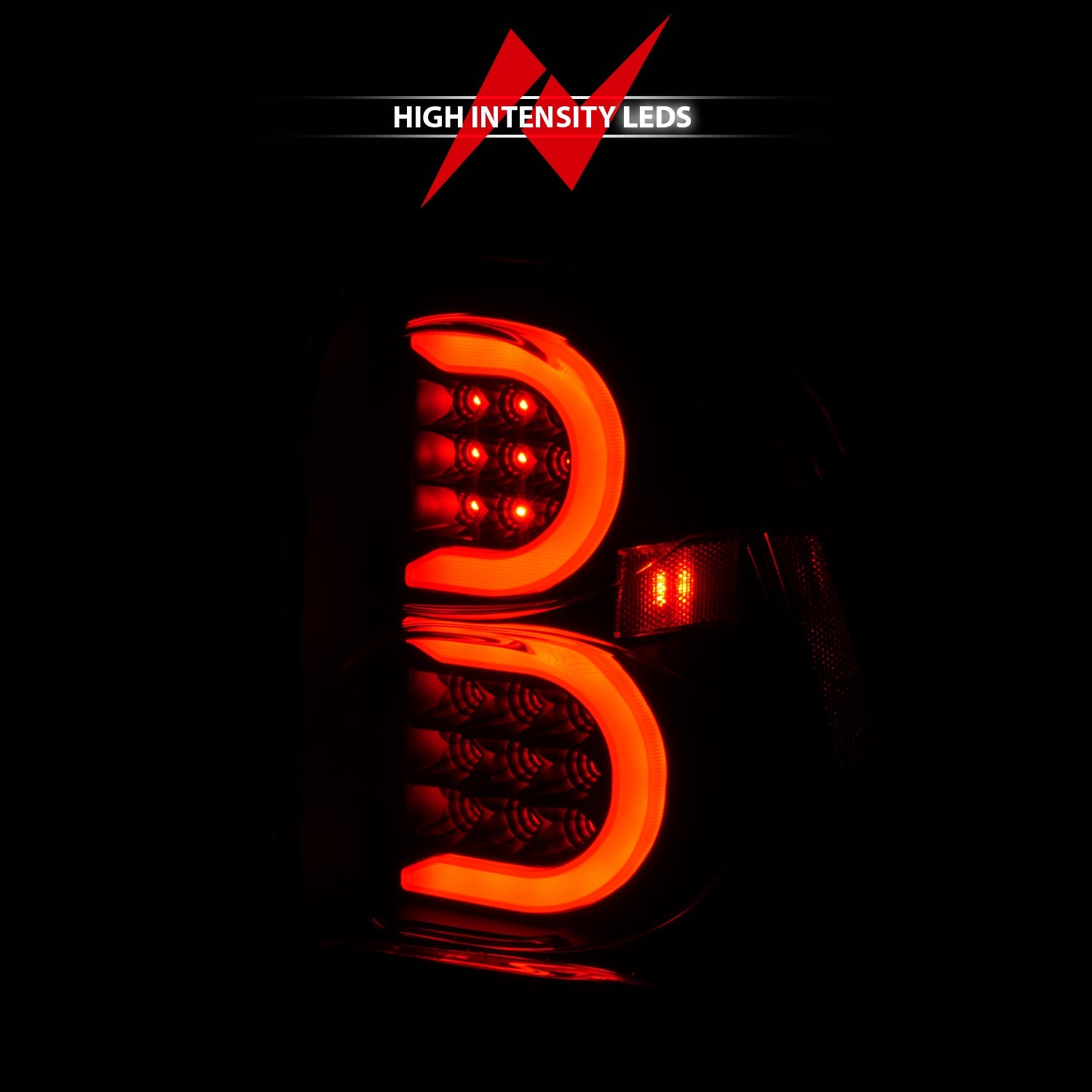 CHEVY TRAILBLAZER 02-09 LED C BAR STYLE TAIL LIGHTS BLACK SMOKE LENS