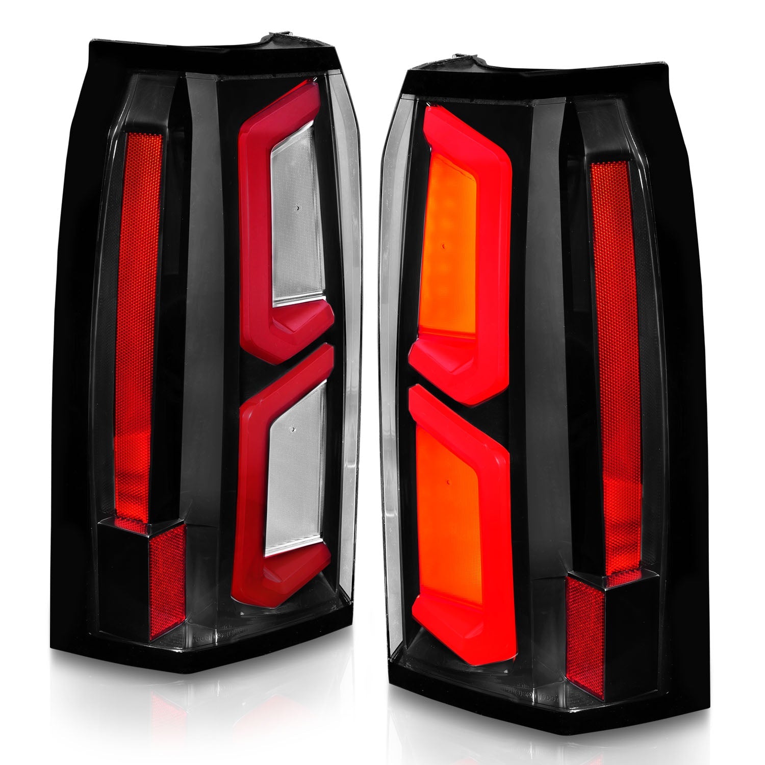 CHEVY TAHOE/SUBURBAN 15-20 LED C BAR STYLE TAIL LIGHTS BLACK CLEAR LENS
