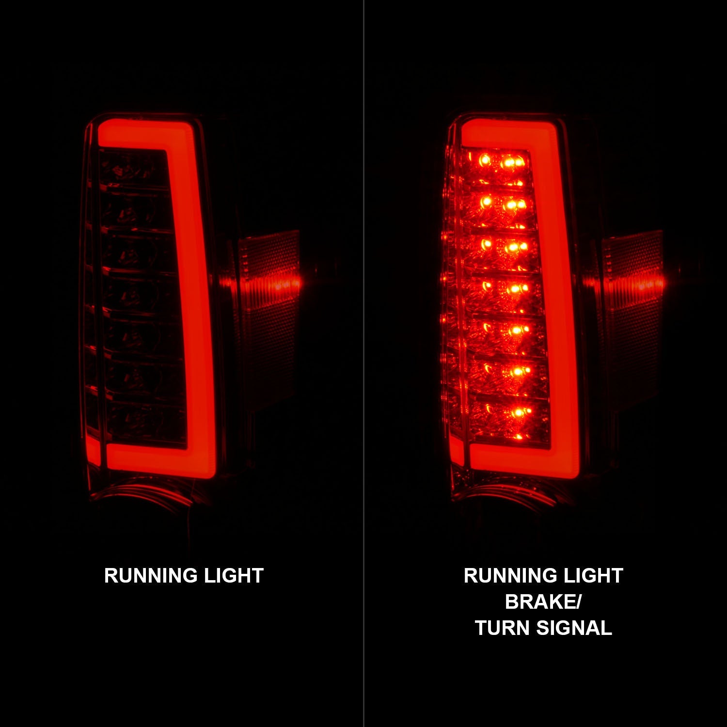 CHEVY COLORADO 04-12 / GMC CANYON 04-12 LED C BAR STYLE TAIL LIGHTS CHROME RED/CLEAR LENS