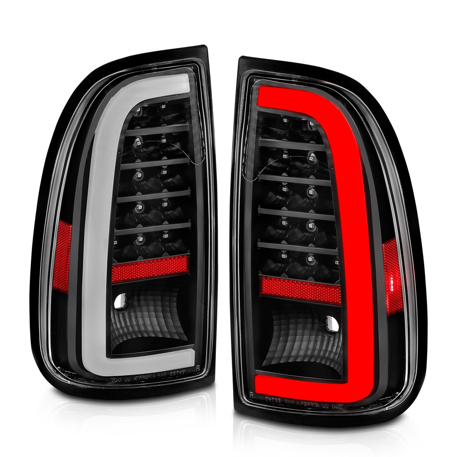TOYOTA TUNDRA 00-06 LED LIGHT BAR TAIL LIGHTS BLACK CLEAR LENS(STD BED REGULAR CAB, ACCESS CAB)