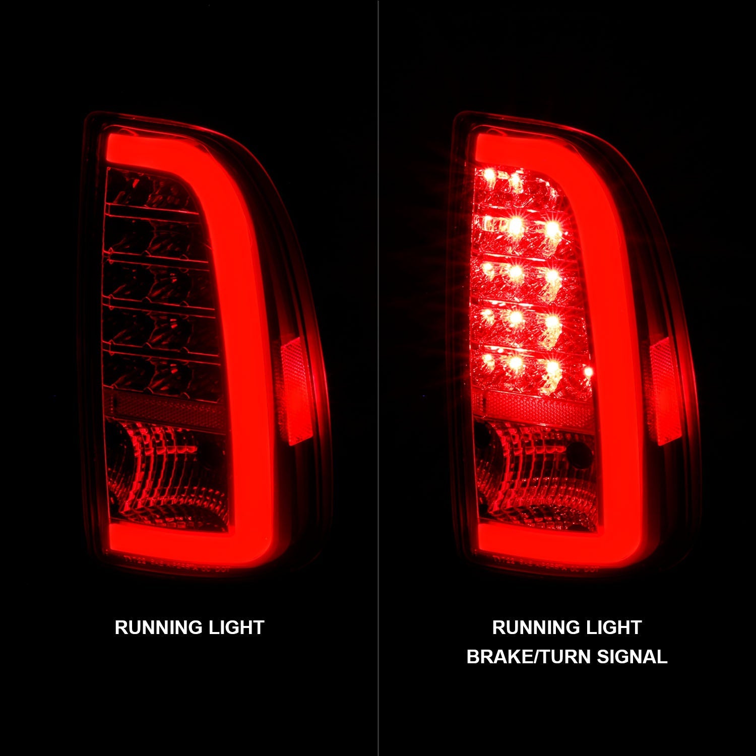 TOYOTA TUNDRA 00-06 LED C-BAR STYLE TAIL LIGHTS CHROME (STD BED REGULAR CAB, ACCESS CAB)