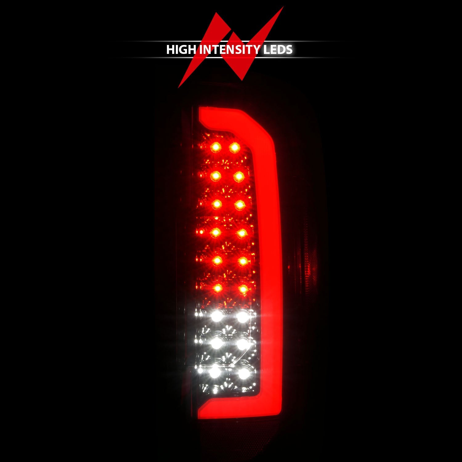 GMC CANYON 15-22 FULL LED TAIL LIGHTS BLACK SMOKE LENS (RED LIGHT BAR)