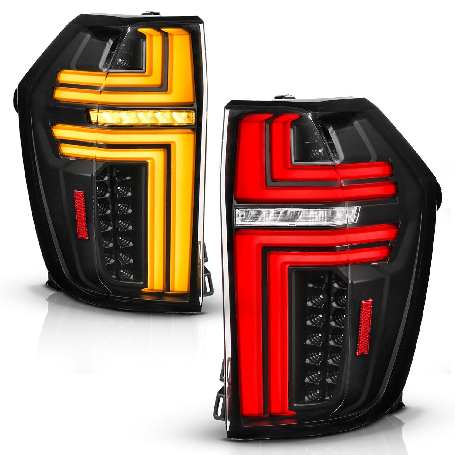 CHEVY SUBURBAN/TAHOE 21-24 FULL LED LIGHT BAR TAIL LIGHTS BLACK CLEAR LENS W/ SEQUENTIAL