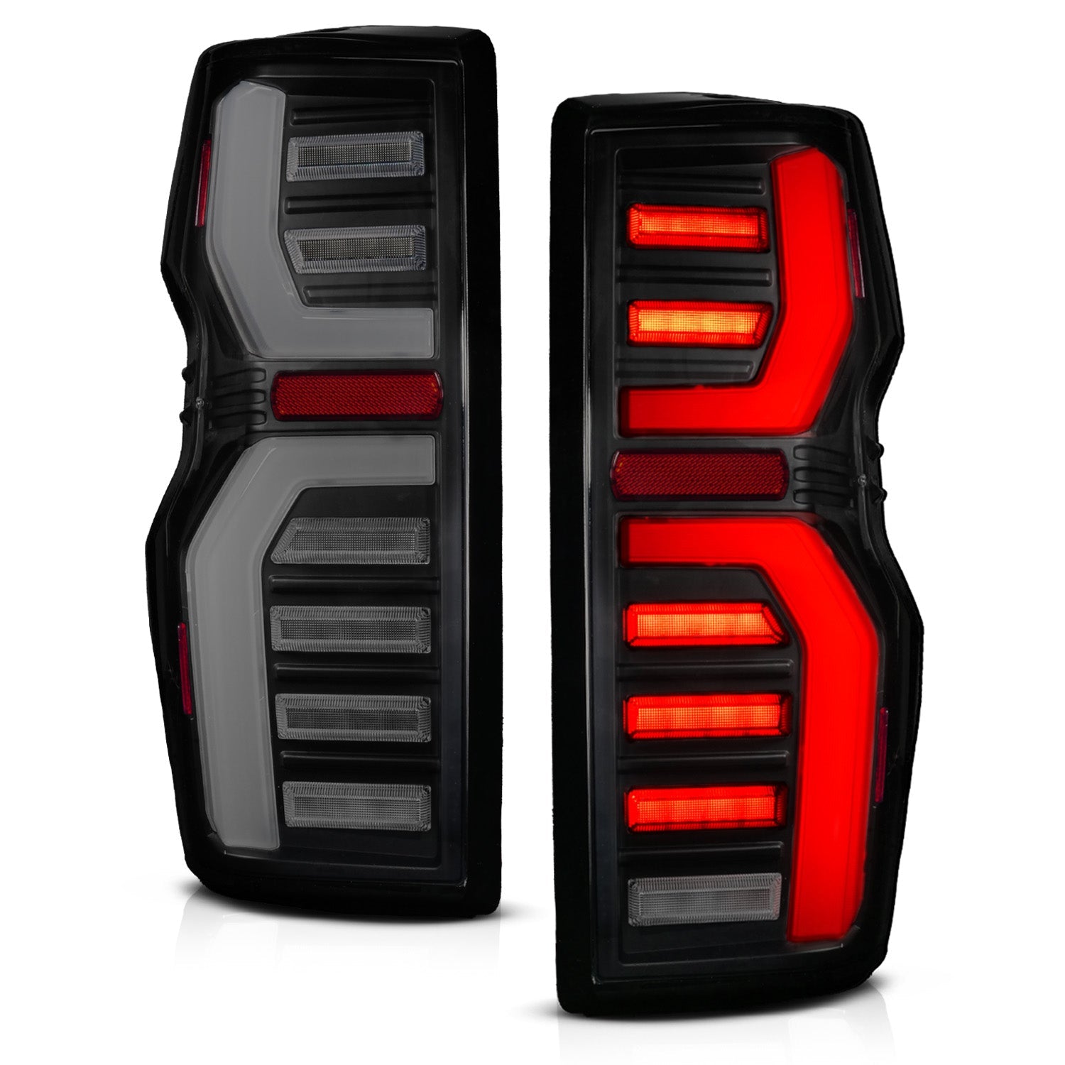 CHEVY COLORADO 23-26 FULL LED TAIL LIGHTS BLACK HOUSING SMOKE LENS W/ SEQUENTIAL SIGNAL (FITS ALL MODELS)