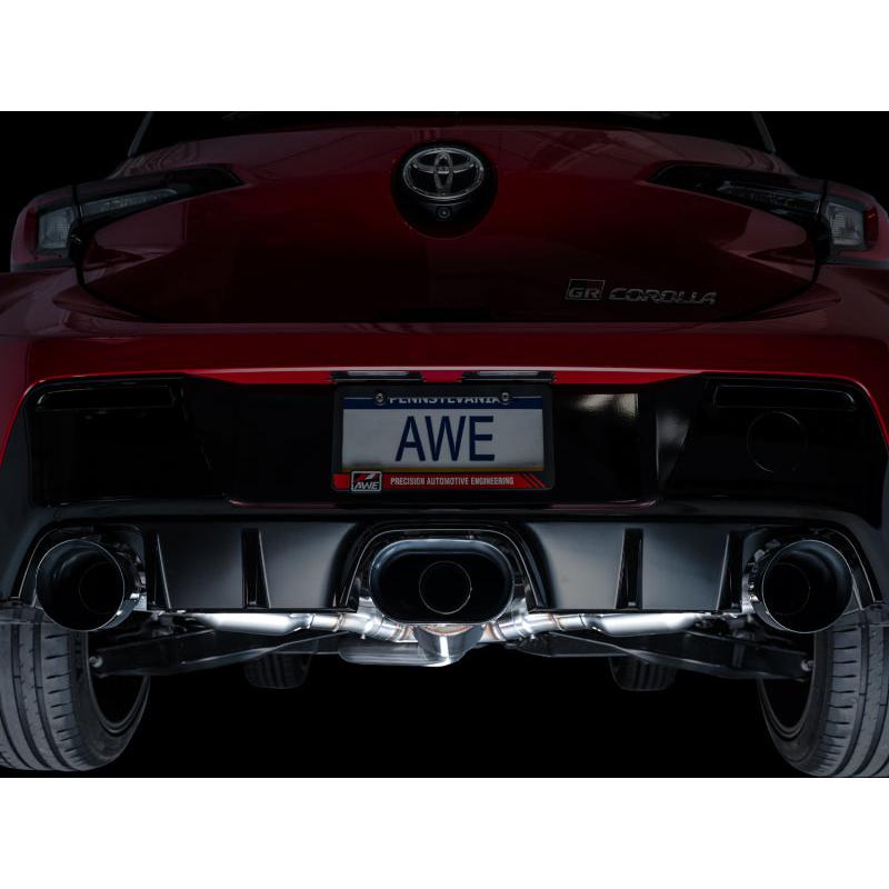 AWE Tuning 2023+ Toyota GR Corolla Track Edition Exhaust - Diamond Black Tips-SR1 Performance