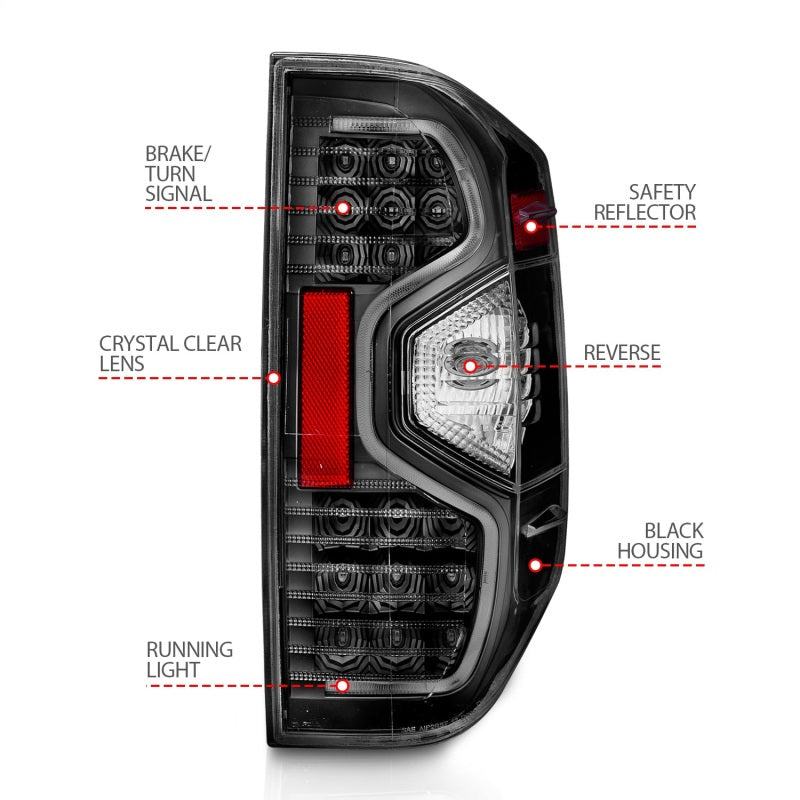 ANZO 2014-2015 Toyota Tundra LED Taillights Black-SR1 Performance