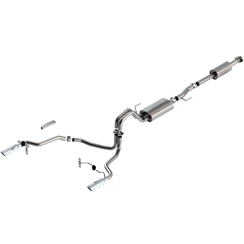 Borla F-150 2021 3.3L CC SB EC STB XL/XLT/Lariat/KR/Plnm/LTD 3/2.25 SRE Cat-Back ATAK Chrome Tips-SR1 Performance